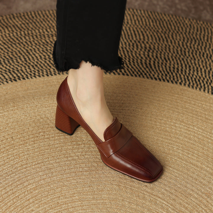 Clearance Sale Handmade Slip-on Dress Shoes Pumps - Brown
