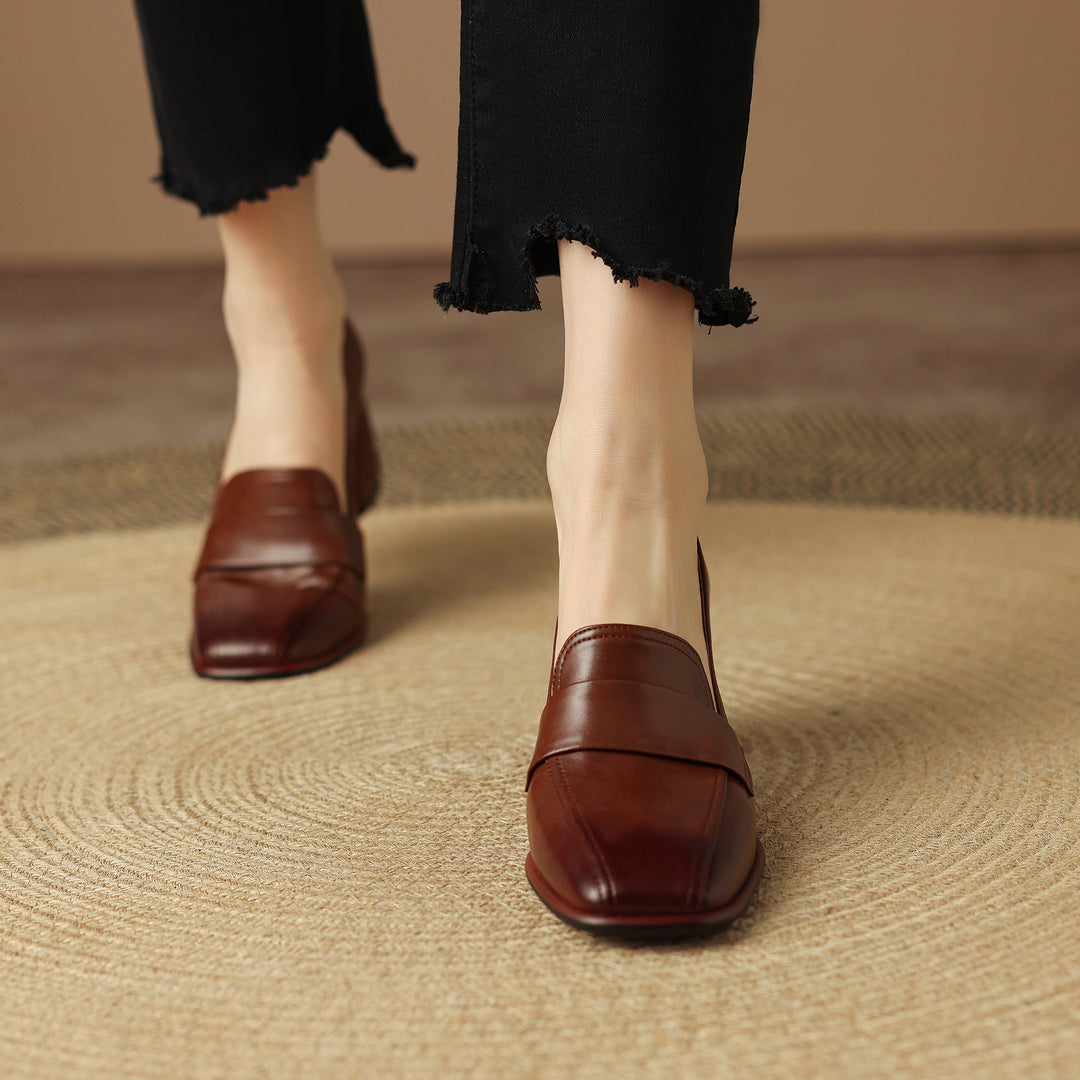 Clearance Sale Handmade Slip-on Dress Shoes Pumps - Brown