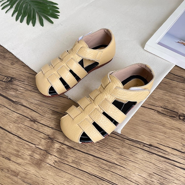 Women's Soft Leather Closed-Toe Fisherman Sandals – Casual & Breathable