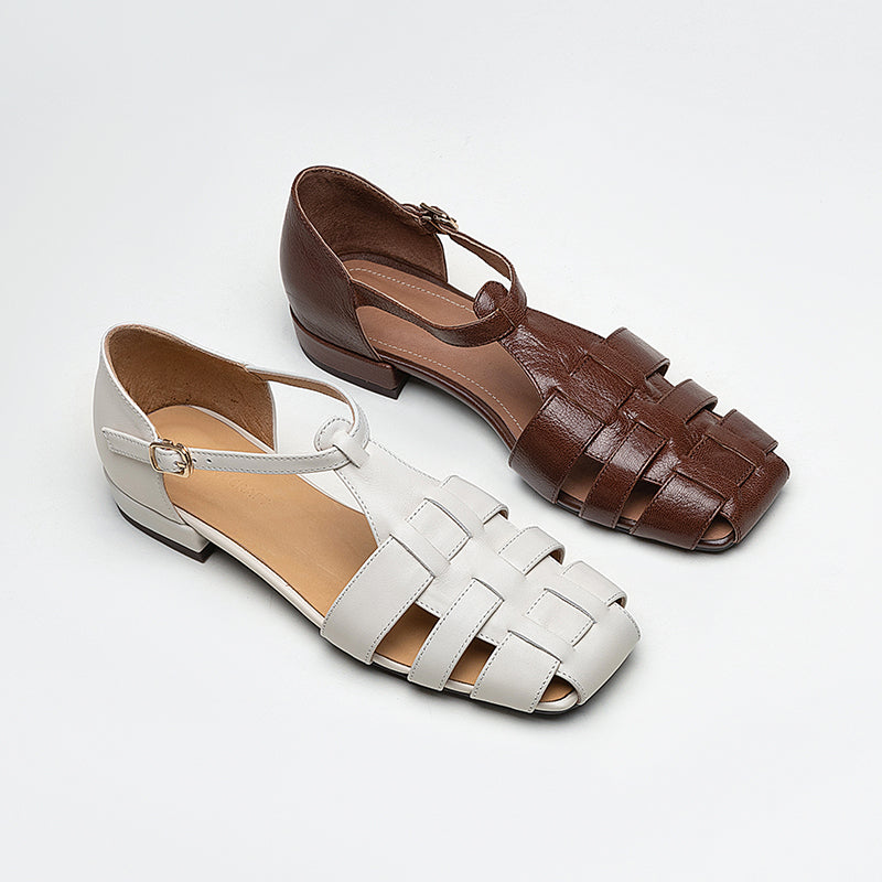 Clearance Sale Artisanal Genuine Leather Fisherman Sandals – Closed Toe Comfort Shoes for Women