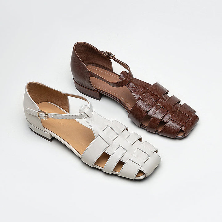 Clearance Sale Artisanal Genuine Leather Fisherman Sandals – Closed Toe Comfort Shoes for Women