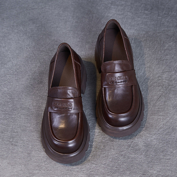 Minimalist Leather Loafers – Lightweight Platform Slip-Ons for Women