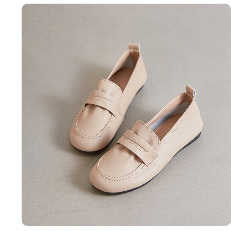 Women's Leather Flat Comfortable Casual Work Loafers