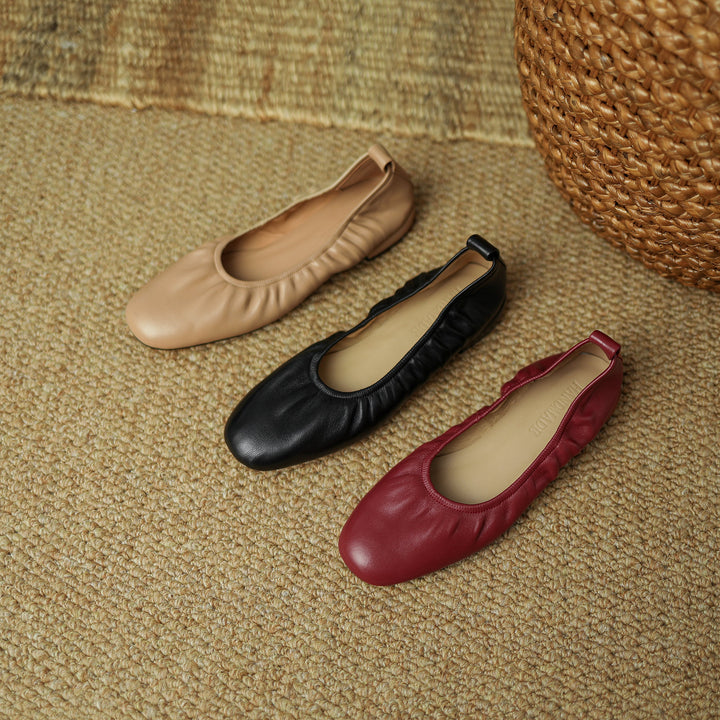 Women's Handmade Sheepskin Vintage Slip-on Comfort Glove Shoes