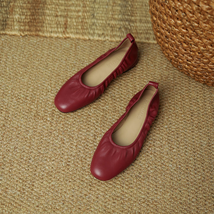 Women's Handmade Sheepskin Vintage Slip-on Comfort Glove Shoes