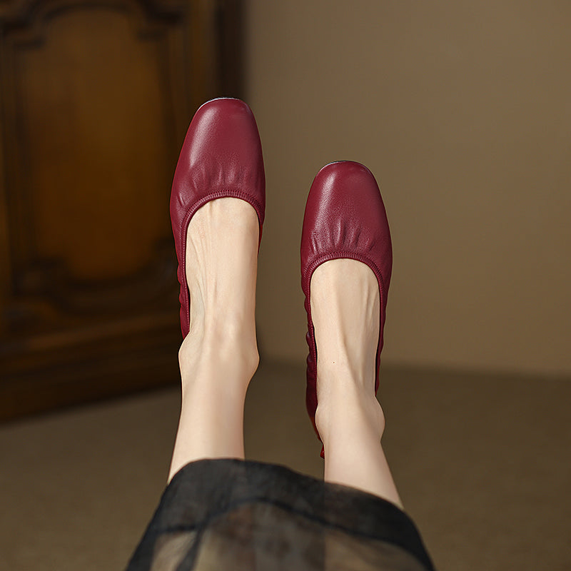 Women's Handmade Sheepskin Vintage Slip-on Comfort Glove Shoes