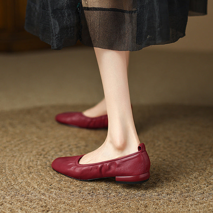 Women's Handmade Sheepskin Vintage Slip-on Comfort Glove Shoes