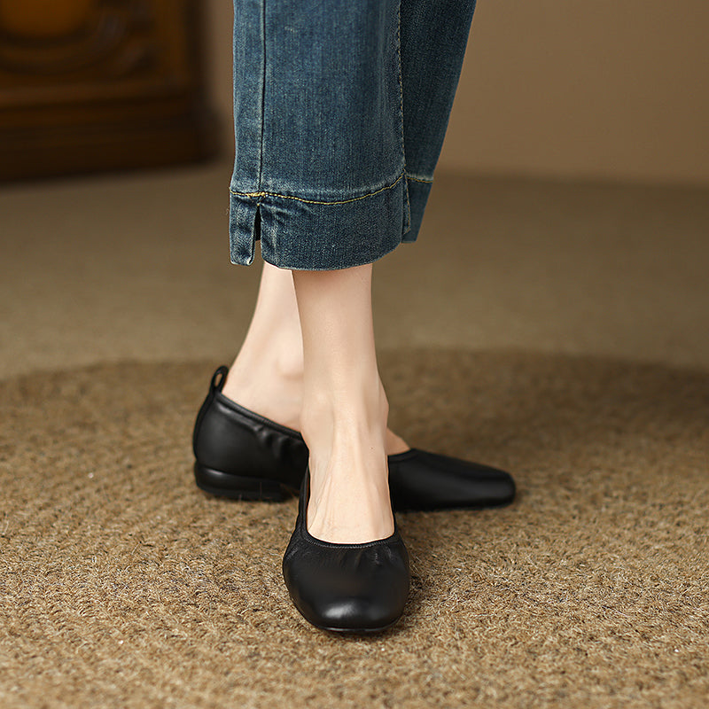 Women's Handmade Sheepskin Vintage Slip-on Comfort Glove Shoes