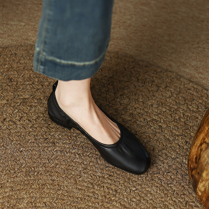 Women's Handmade Sheepskin Vintage Slip-on Comfort Glove Shoes