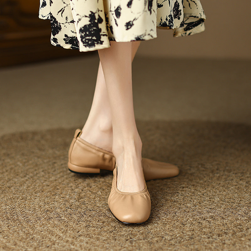Women's Handmade Sheepskin Vintage Slip-on Comfort Glove Shoes