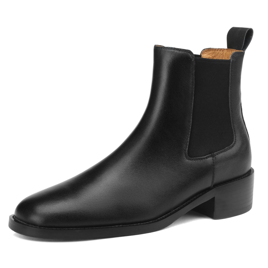 Womans Leather Black Work Chelsea Boots