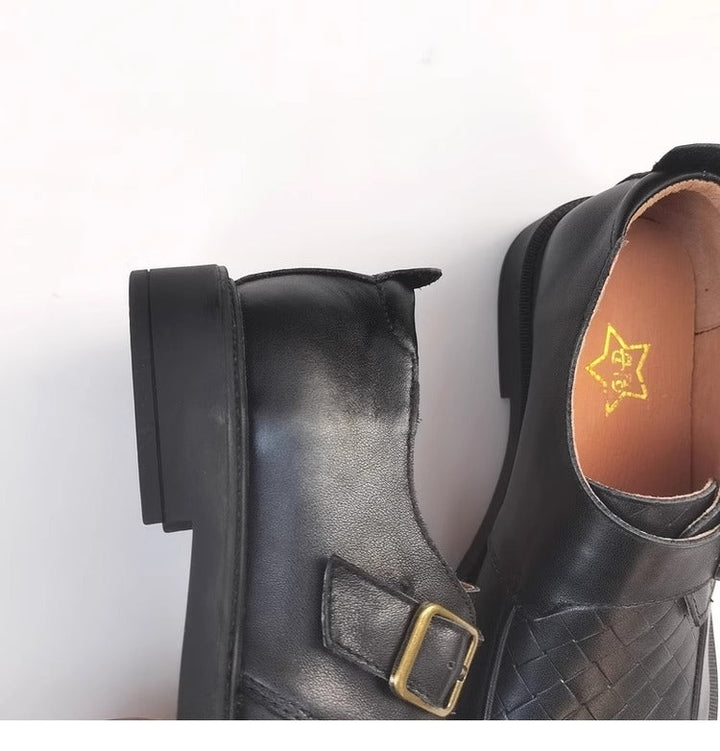 Genuine Leather Women's Loafers - Wide Fit & Big Toe Box British Style Slip-On