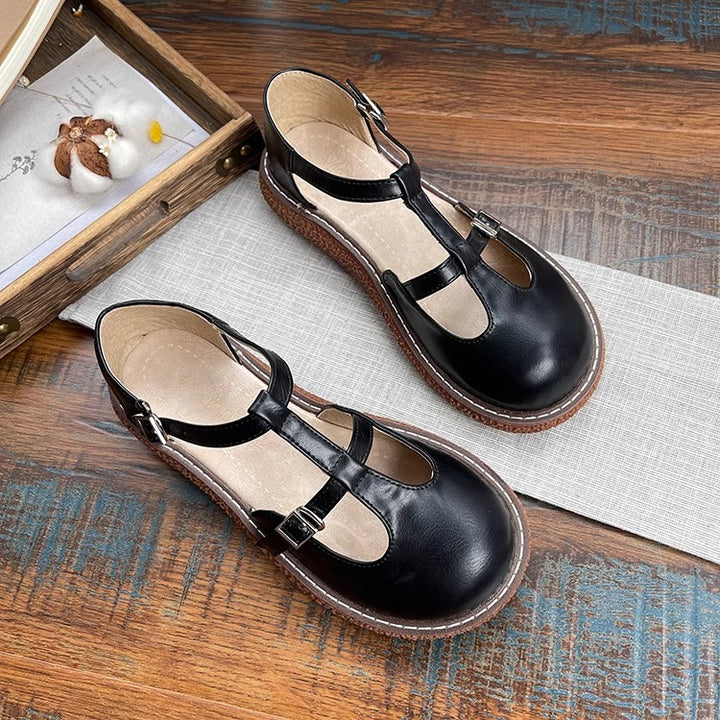 Womens Mori Literary Style Closed Toe Side Hollow Sandals