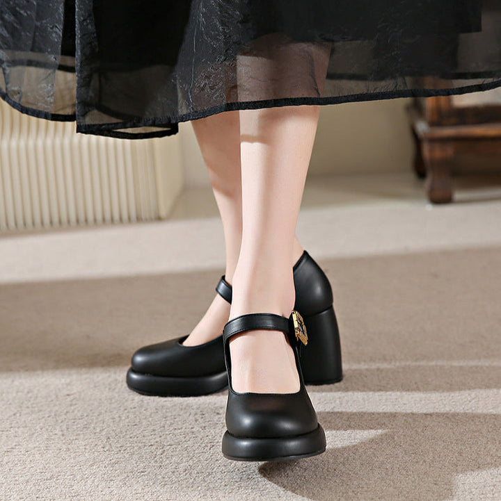 Women's Mary Jane Heels – Chunky Round Toe Stylish Dress Shoes