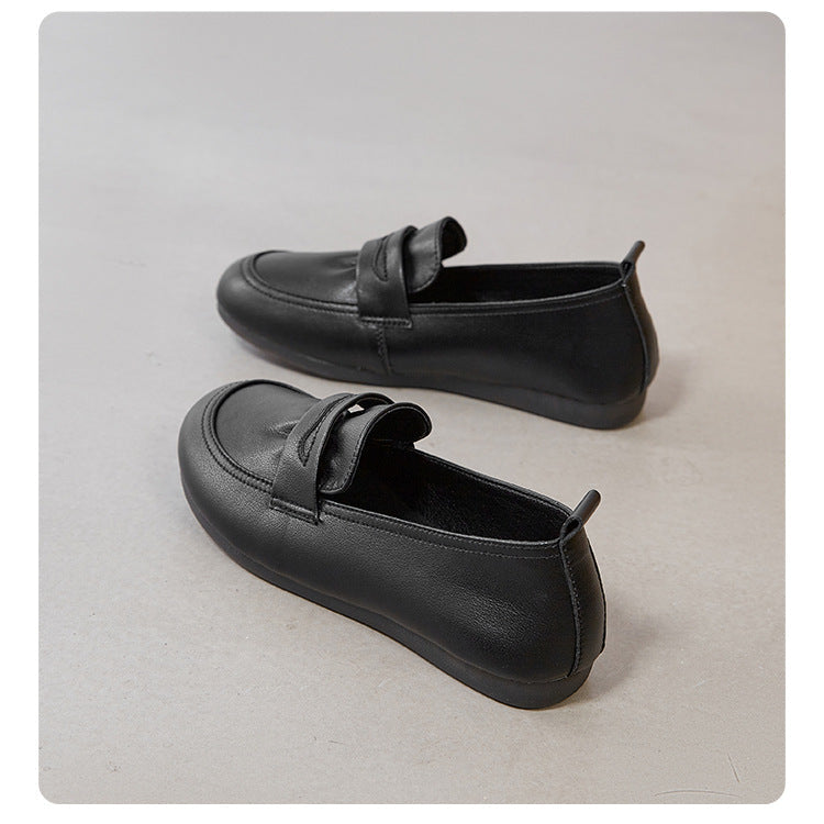 Women's Leather Flat Comfortable Casual Work Loafers