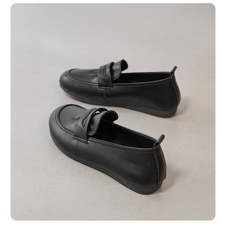 Women's Leather Flat Comfortable Casual Work Loafers