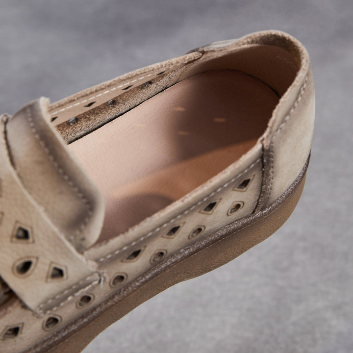 Women's Summer Leather Slip-on Flats — Cutout & Breathable Design
