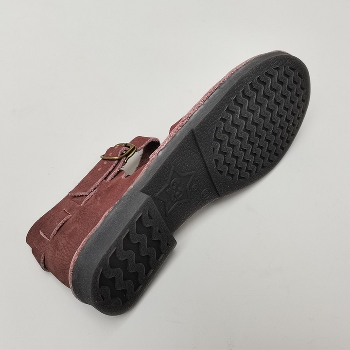 Handmade Genuine Leather Big Toe Box Sandals Ankle Strap Women's Shoes
