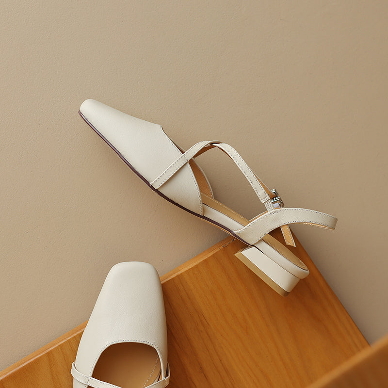 Women's Handmade Vintage Cross Buckle Summer Low Heel Sandals
