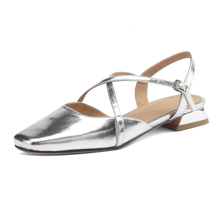 Women's Handmade Vintage Cross Buckle Summer Low Heel Sandals