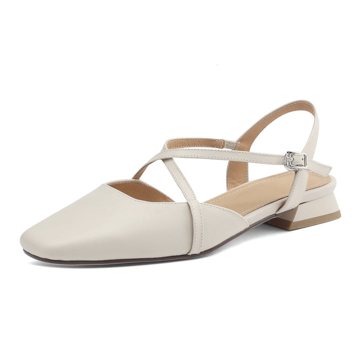 Women's Handmade Vintage Cross Buckle Summer Low Heel Sandals