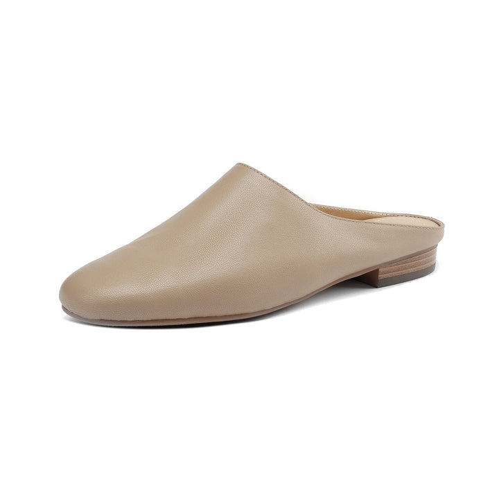 Women's Leather Retro Minimalist Comfort Mule Shoes