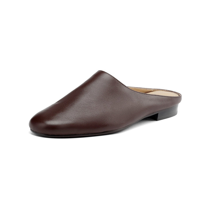Women's Leather Retro Minimalist Comfort Mule Shoes