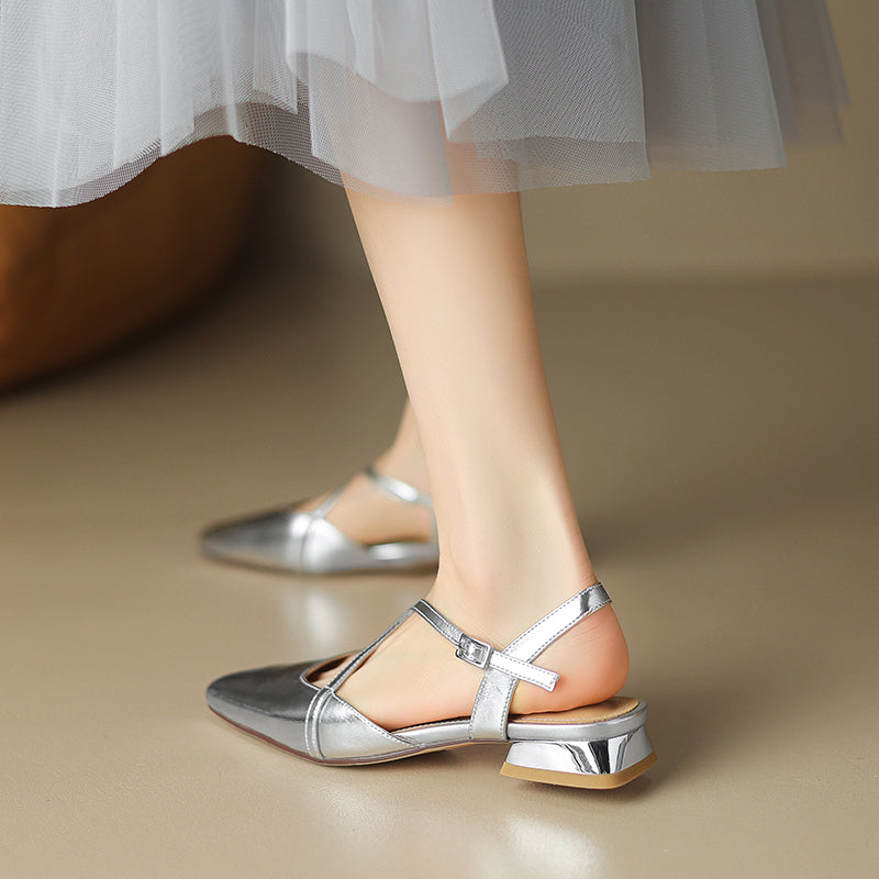 Women's Handmade Vintage Cross Buckle Summer Low Heel Sandals