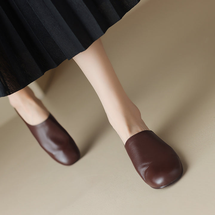 Women's Leather Retro Minimalist Comfort Mule Shoes