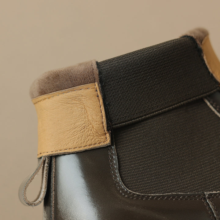 Handmade Genuine Leather Chelsea Ankle Boots – Women’s Platform Slip-On