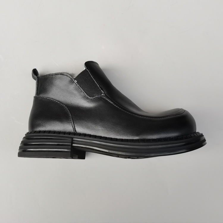 Women's British-Style Wide Toe Derby Boot – Wool Plush, Comfortable Fit