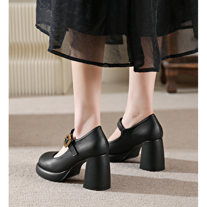 Women's Mary Jane Heels – Chunky Round Toe Stylish Dress Shoes