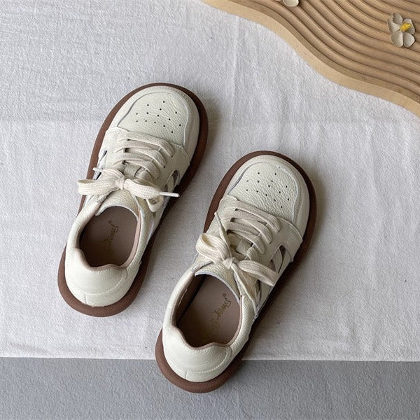 Women's Comfortable Cut-Out Leather Sneaker Sandals – Flat & Casual Everyday Style