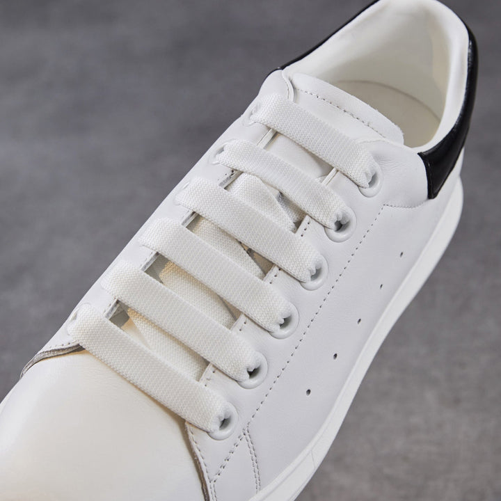 Women's Leather Casual Sneakers Spring Fall Round Toe Lace-up Platform Shoes