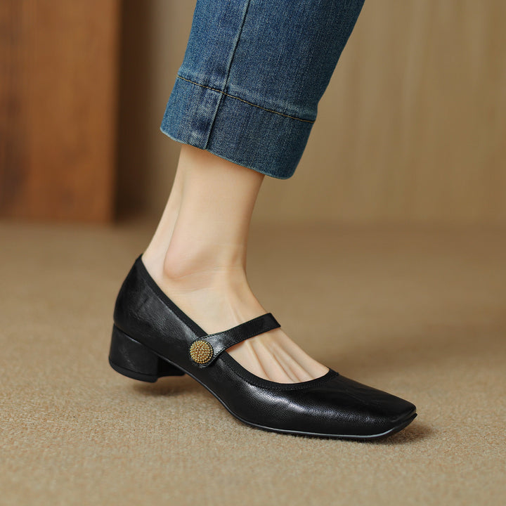 Clearance Sale Handmade Chic Womens Mary Jane $45.99 - Black/US8.5/CN40/250