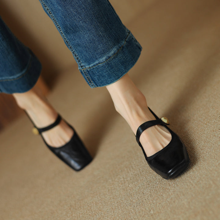 Clearance Sale Handmade Chic Womens Mary Jane $45.99 - Black/US8.5/CN40/250