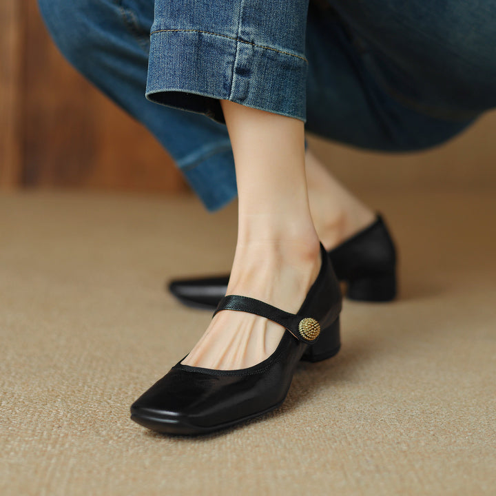 Clearance Sale Handmade Chic Womens Mary Jane $45.99 - Black/US8.5/CN40/250