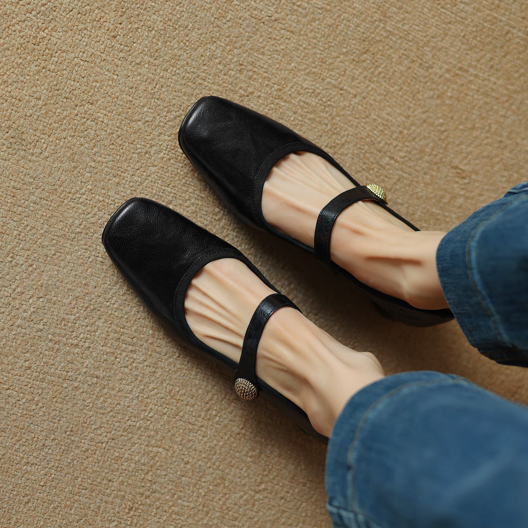Clearance Sale Handmade Chic Womens Mary Jane $45.99 - Black/US8.5/CN40/250