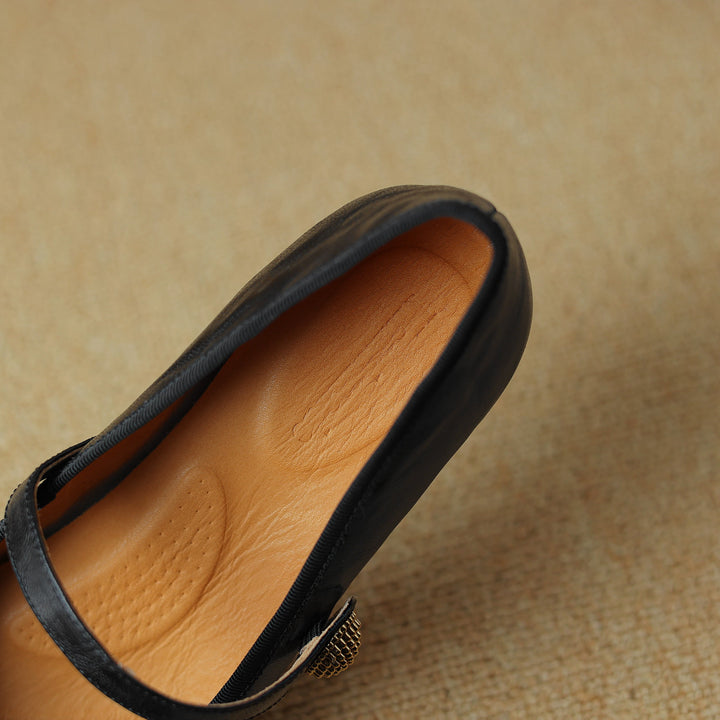 Clearance Sale Handmade Chic Womens Mary Jane $45.99 - Black/US8.5/CN40/250