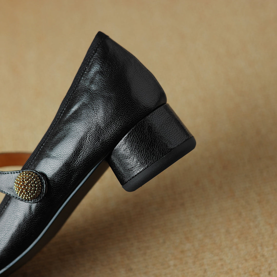 Clearance Sale Handmade Chic Womens Mary Jane $45.99 - Black/US8.5/CN40/250