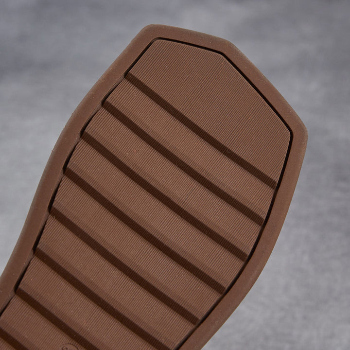 Women's Square Toe Platform Sandals Open Toe Retro Velcro Leather Ruffled Casual Summer Flats