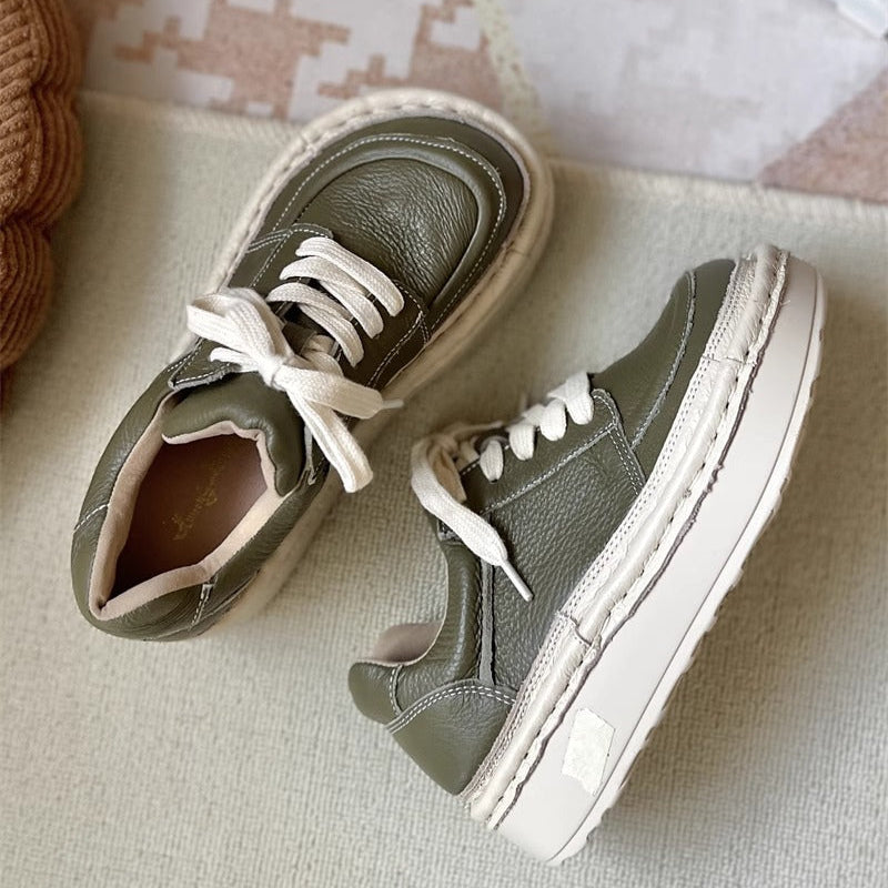 Women's Chunky Platform Lace-Up Low-Top Casual Shoes – Ugly-Cute Style