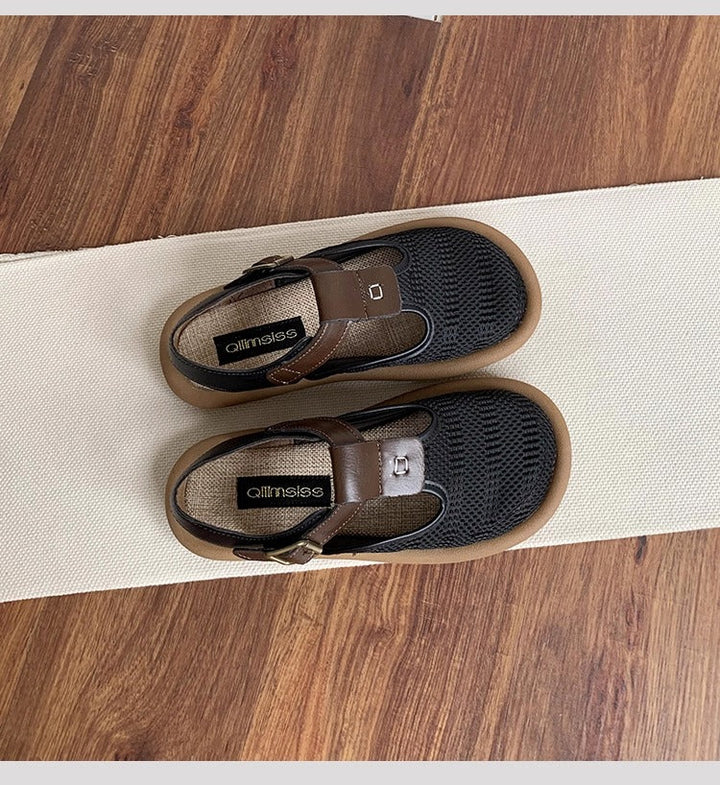 Women's Breathable Mesh Patchwork Sandals – Summer Casual Flat Shoes