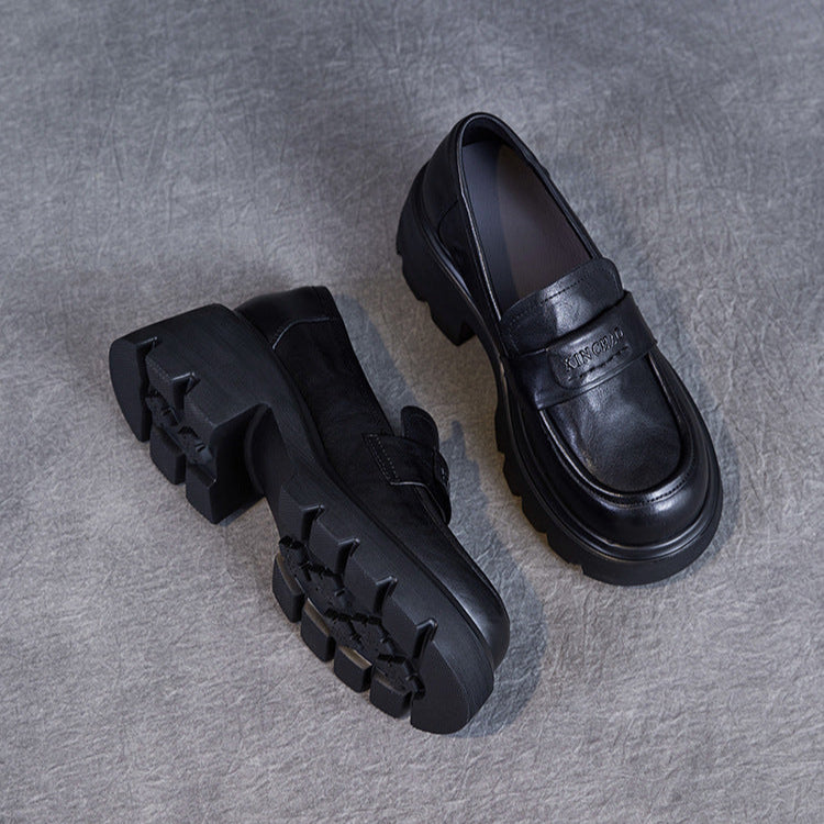 Minimalist Leather Loafers – Lightweight Platform Slip-Ons for Women