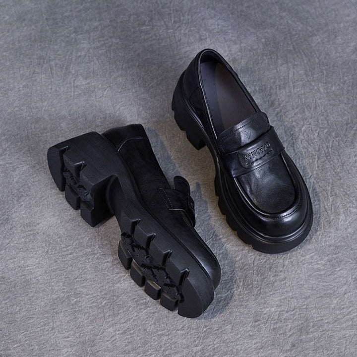 Minimalist Leather Loafers – Lightweight Platform Slip-Ons for Women