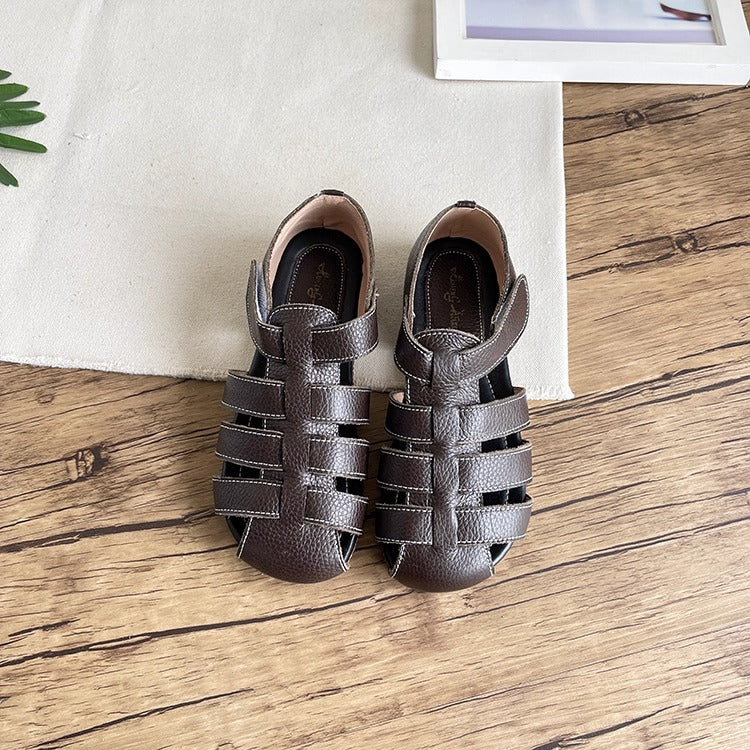 Women's Soft Leather Closed-Toe Fisherman Sandals – Casual & Breathable