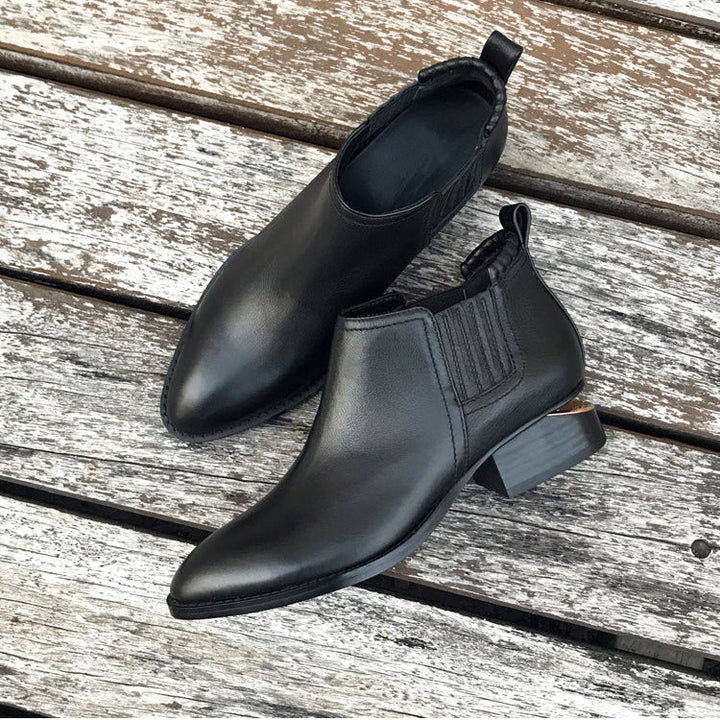 Women's Pointed Toe Chelsea Boots – Stylish Ankle Booties for Fall/Winter