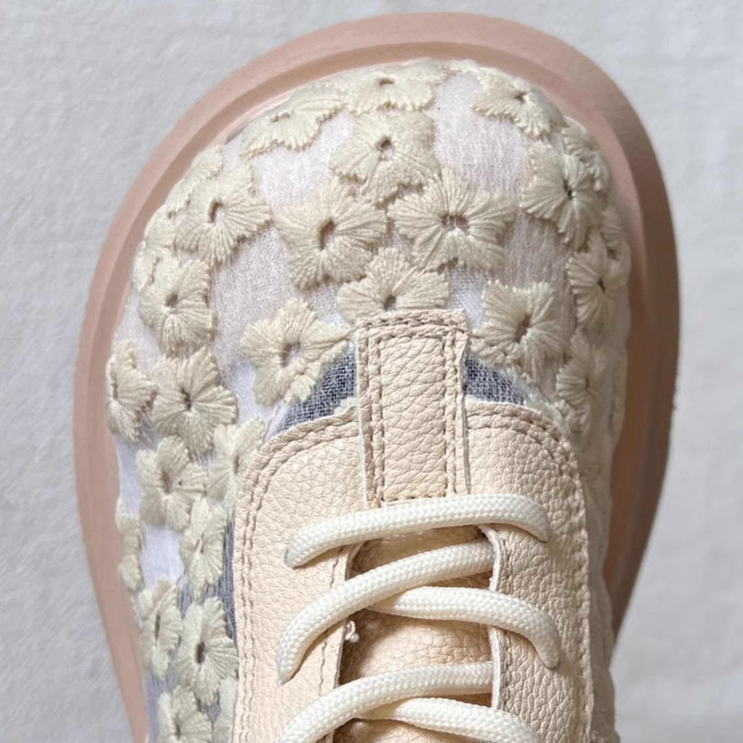 Women's Literary Style Summer Lace Mesh Platform Boots