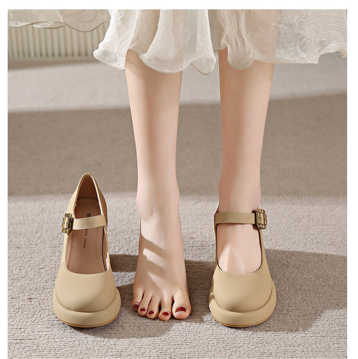Women's Mary Jane Heels – Chunky Round Toe Stylish Dress Shoes