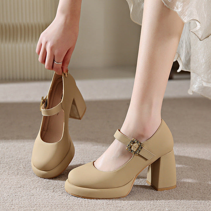 Women's Mary Jane Heels – Chunky Round Toe Stylish Dress Shoes